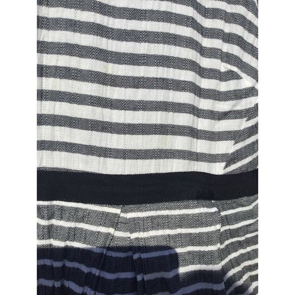 Eva Franco Womens Saybrook Dress Size 10 Gray White Striped Cotton Anthropologie - Picture 7 of 13